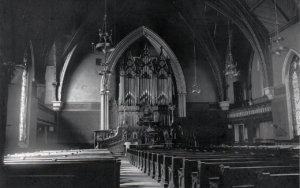 A photograph of the Lucas and Garrison Church "audience-room."